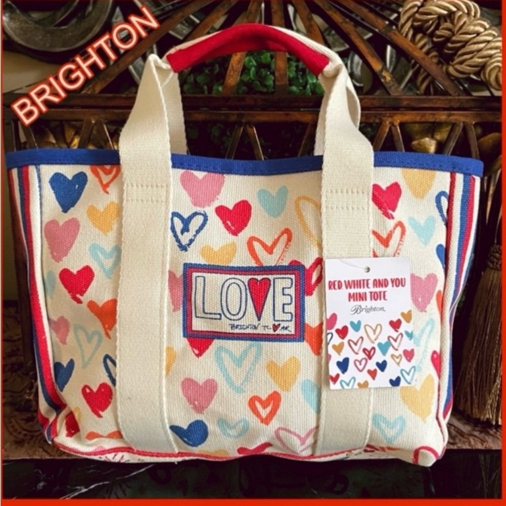 BRIGHTON. Red White and You MINI TOTE  with detachable strap
